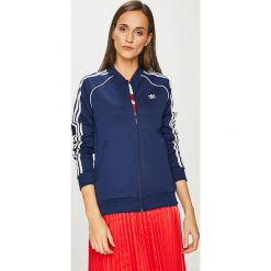 Adidas Originals - Bluza. Niebieskie bluzy damskie z nadrukiem marki adidas Originals, z elastanu, bez kaptura. Za 279,90 zł.