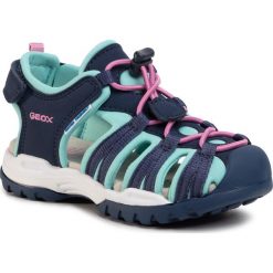 Sandały GEOX - J Borealis G. B J020WB 05015 CF44A M Navy/Aqua. Niebieskie sandały dziewczęce Geox, ze skóry ekologicznej, bez zapięcia. Za 259,00 zł.
