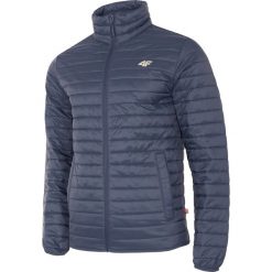 Kurtka puchowa męska KUMP203 - ciemny granat. Pomarańczowe kurtki męskie marki 4f, m, bez wzorów, z puchu, bez kaptura. Za 299,99 zł.