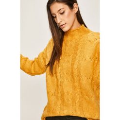 Answear - Sweter. Żółte golfy damskie ANSWEAR, s, bez wzorów, z elastanu, bez rękawów. W wyprzedaży za 69,90 zł.