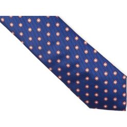 Granatowy krawat w kwiaty D224. Niebieskie krawaty męskie Modini Moda Męska, na co dzień, w kwiaty, z tkaniny, casualowe. Za 49,50 zł.