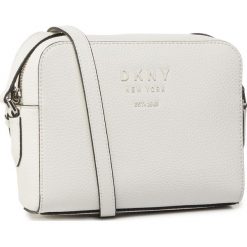 Torebka DKNY - Noho Camera Bag Korona R91EHA77 Wht/Ryl Blue 113. Białe listonoszki damskie DKNY, bez wzorów, ze skóry, bez dodatków. W wyprzedaży za 589,00 zł.