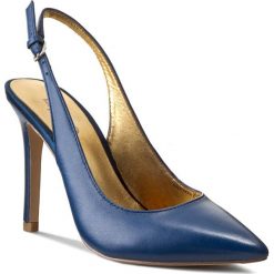 Sandały LIU JO - Sling Back Clarissa Tc 100 S15033 P0096 Midnight Blu 94027. Niebieskie klapki damskie marki Liu Jo, bez wzorów, ze skóry, bez obcasa, na obcasie. W wyprzedaży za 299,00 zł.