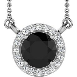 Naszyjniki damskie: Srebrny naszyjnik z diamentami – dł. 43 cm