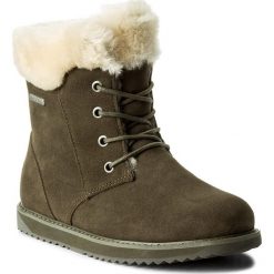 Śniegowce EMU AUSTRALIA - Shoreline Lo W11750 Military Green. Zielone kozaki damskie EMU Australia, na zimę, ze skóry, bez zapięcia. W wyprzedaży za 429,00 zł.