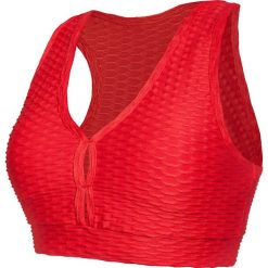 STANIK SPORTOWY PUSH-UP FANTASY - Red. Czerwone topy damskie FJ!, m, bez wzorów, z elastanu, bez rękawów, na fitness i siłownię. W wyprzedaży za 126,75 zł.