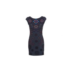 Sukienki krótkie Desigual SOFIA. Niebieskie sukienki damskie Desigual, s, bez wzorów, bez kołnierzyka, z krótkim rękawem, krótkie, mini. Za 319,20 zł.