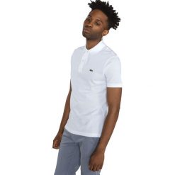 Lacoste Polo Koszulka Biały. Białe koszulki polo męskie Lacoste, l, bez wzorów, z bawełny, bez rękawów. Za 395,95 zł.
