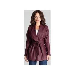 Żakiet L074 Bordo. Czerwone marynarki damskie Lenitif, xl, ze skóry. Za 179,00 zł.