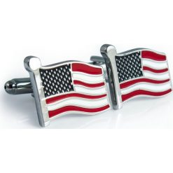Spinki do mankietów - flaga USA U221. Spinki do mankietów męskie Niedostępny, ze stali. W wyprzedaży za 53,10 zł.