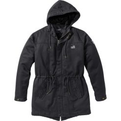 Kurtka parka Regular Fit bonprix czarny. Szare kurtki męskie marki bonprix, l, melanż, z dzianiny. Za 124,99 zł.