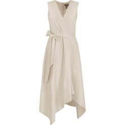 Sukienka letnia DKNY P9CB6ATV. Brązowe sukienki damskie DKNY, na lato, bez wzorów, z wiskozy, bez kołnierzyka, bez rękawów. W wyprzedaży za 319,00 zł.