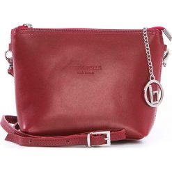 Torebki klasyczne damskie: Skórzana torebka w kolorze czerwonym – 20 x 16 x 6 cm