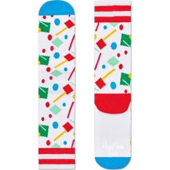 Happy Socks - Skarpety Confetti Athletic. Czerwone skarpetki męskie marki Happy Socks, z elastanu. Za 47,90 zł.