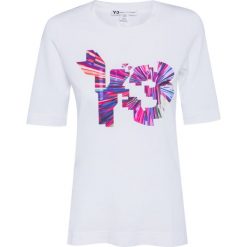 T-shirt Y-3 COLOR LOGO Biały|Print. Białe t-shirty damskie Y-3, bez wzorów, z elastanu, sportowe, bez kołnierzyka. W wyprzedaży za 216,00 zł.