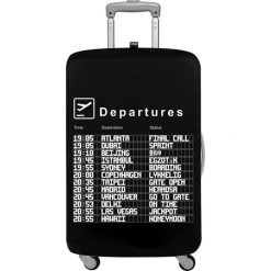 Pokrowiec na walizkę LOQI Airport Arrivals. Czarne walizki LOQI, bez wzorów, z elastanu. Za 113,19 zł.