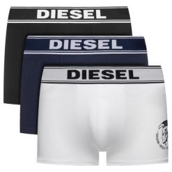 Komplet 3 par bokserek Diesel Umbx-Shawn-Threepack 00SAB2 0TANL. Bokserki męskie Diesel, bez wzorów, z elastanu. W wyprzedaży za 139,00 zł.
