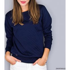 Granatowa pikowana bluza. Szare bluzy damskie Pakamera, bez wzorów, z dzianiny, bez rękawów, bez kaptura. Za 119,00 zł.
