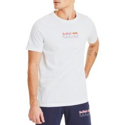 Puma Red Bull Racing Tee 596208-03. Białe t-shirty męskie Puma, s, bez wzorów, z bawełny, bez kołnierzyka. W wyprzedaży za 149,99 zł.