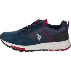 U.S. POLO ASSN. tenisówki męskie Heck 44 ciemnoniebieski. Niebieskie trampki męskie U.S. Polo Assn., bez wzorów, ze skóry, na sznurówki. Za 459,00 zł.