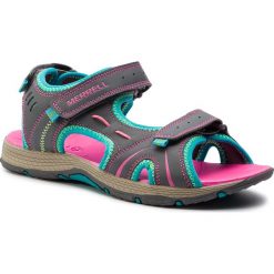 Sandały MERRELL - Panther Sandal MY53428A Grey/Turq. Szare sandały dziewczęce Merrell, z tworzywa sztucznego, bez zapięcia. Za 179,00 zł.