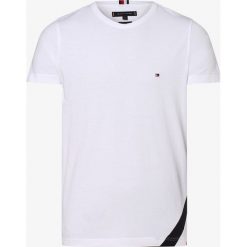 Tommy Hilfiger - T-shirt męski, biały. Białe t-shirty męskie TOMMY HILFIGER, xxl, w paski, klasyczne, z asymetrycznym kołnierzem. Za 199,95 zł.