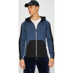 Armani Exchange - Bluza. Niebieskie bluzy męskie Armani Exchange, s, z nadrukiem, z bawełny, z kapturem, bez rękawów, z kapturem. W wyprzedaży za 499,90 zł.