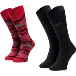 Zestaw 2 par wysokich skarpet męskich Boss 2P Rs Stripe Cc 50420236. Czarne skarpetki męskie Boss, bez wzorów. W wyprzedaży za 59,00 zł.