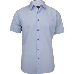 Koszula Męska z Krótkim Rękawem, Krój Prosty, Niebieska, KSKWJRL0048. Niebieskie koszule męskie Jurel, m, bez wzorów, z bawełny, eleganckie, bez kołnierzyka, z krótkim rękawem. Za 99,00 zł.