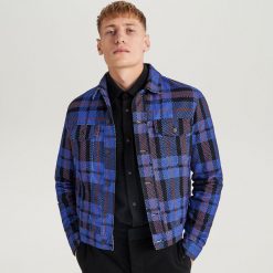 Kurtka jeansowa w kratę ReDesign - Wielobarwn. Szare bez kategorii marki Reserved, l, z jeansu. Za 199,99 zł.