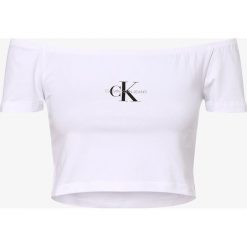 Calvin Klein Jeans - Koszulka damska, biały. Białe koszulki damskie Calvin Klein Jeans, xs, bez wzorów, z bawełny, bez kołnierzyka, bez rękawów. Za 179,95 zł.