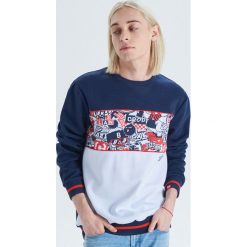 Bluza 123Klan x Granatowy. Niebieskie bluzy męskie Cropp, s, bez wzorów, bez kołnierzyka, bez rękawów, bez kaptura. W wyprzedaży za 49,99 zł.