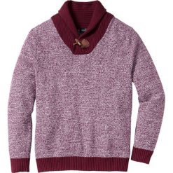 Swetry klasyczne męskie: Sweter z szalowym kołnierzem Regular Fit bonprix czerwony klonowy