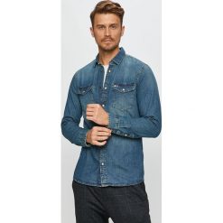 Tommy Jeans - Koszula. Niebieskie koszule męskie Tommy Jeans, s, bez wzorów, z bawełny, klasyczne, z klasycznym kołnierzykiem, z długim rękawem. Za 359,90 zł.