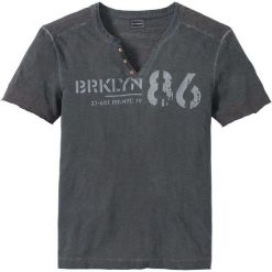 T-shirt Slim Fit bonprix ciemnoniebieski "used". Niebieskie koszulki męskie bonprix, s, z nadrukiem, bez kołnierzyka, bez rękawów. Za 69,99 zł.