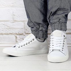 Trampki męskie: Białe tenisówki męskie półtrampki Big Star