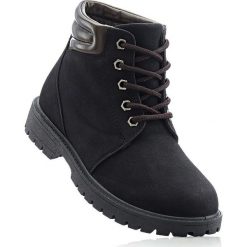 Kozaki sznurowane bonprix czarny. Czarne kozaki dziewczęce bonprix, bez wzorów, bez obcasa. Za 44,99 zł.