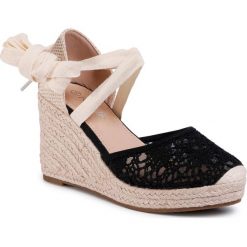 Espadryle DEEZEE - WS270901-01 Czarny. Brązowe espadryle damskie DeeZee, bez wzorów, ze skóry ekologicznej, bez obcasa, na koturnie, bez zapięcia. Za 89,99 zł.