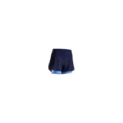Spodenki Do Biegania Z Krótkimi Legginsami Damskie 2 W 1 Kiprun Niebieskie. Niebieskie spodenki sportowe damskie KIPRUN, s, bez wzorów, z elastanu, krótkie, do biegania. Za 79,99 zł.