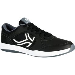Buty tenisowe TS130 męskie na twardą nawierzchnię. Czarne buty sportowe męskie ARTENGO, z poliesteru, bez zapięcia, tenisowe. Za 99,99 zł.