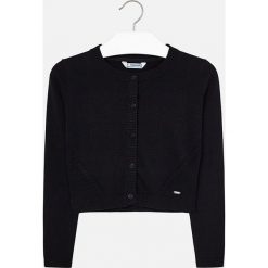Mayoral - Sweter dziecięcy 128-167 cm. Szare swetry dziewczęce Mayoral, bez wzorów, z elastanu, z okrągłym kołnierzem, z krótkim rękawem, krótkie, bez kaptura. W wyprzedaży za 79,90 zł.