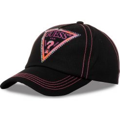 Czapka z daszkiem GUESS - W0GZ29 WA280 JBLK. Czarne czapki damskie Guess, z aplikacjami, z bawełny. W wyprzedaży za 99,00 zł.