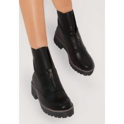 Czarne Botki Dancing Barefoot. Czarne workery damskie marki vices, ze skóry, militarne, za kostkę, na obcasie, na zamek. Za 59,99 zł.