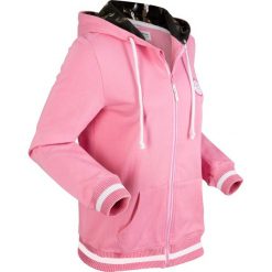 Bluza rozpinana z kapturem z kolekcji Maite Kelly, długi rękaw bonprix matowy różowy. Różowe bluzy damskie bonprix, bez wzorów, z długim rękawem, długie, z kapturem. Za 109,99 zł.
