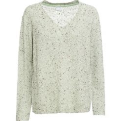 Sweter bonprix zielono-szary -kolorowy. Szare swetry damskie bonprix, bez wzorów, bez rękawów, bez kaptura. Za 79,99 zł.