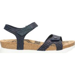 Sandały Panama Jack. Niebieskie sandały damskie marki Panama Jack, bez wzorów, ze skóry, bez obcasa, bez zapięcia. Za 299,90 zł.