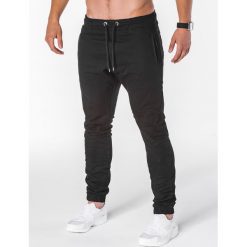 Joggery męskie: SPODNIE MĘSKIE JOGGERY P713 – CZARNE