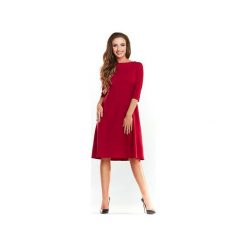 Sukienka mini N017 bordo. Czerwone sukienki damskie Awama, xl, bez wzorów, z poliesteru, bez kołnierzyka, bez rękawów, mini, trapezowe. Za 149,00 zł.
