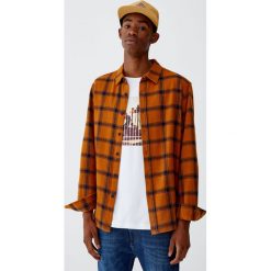 Flanelowa koszula w kratę. Szare koszule męskie marki Pull&Bear, m, z długim rękawem. Za 89,90 zł.