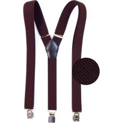 Brązowe Szelki Wąskie Unisex - 2,5cm T21. Pomarańczowe szelki męskie Modini Moda Męska. W wyprzedaży za 26,10 zł.